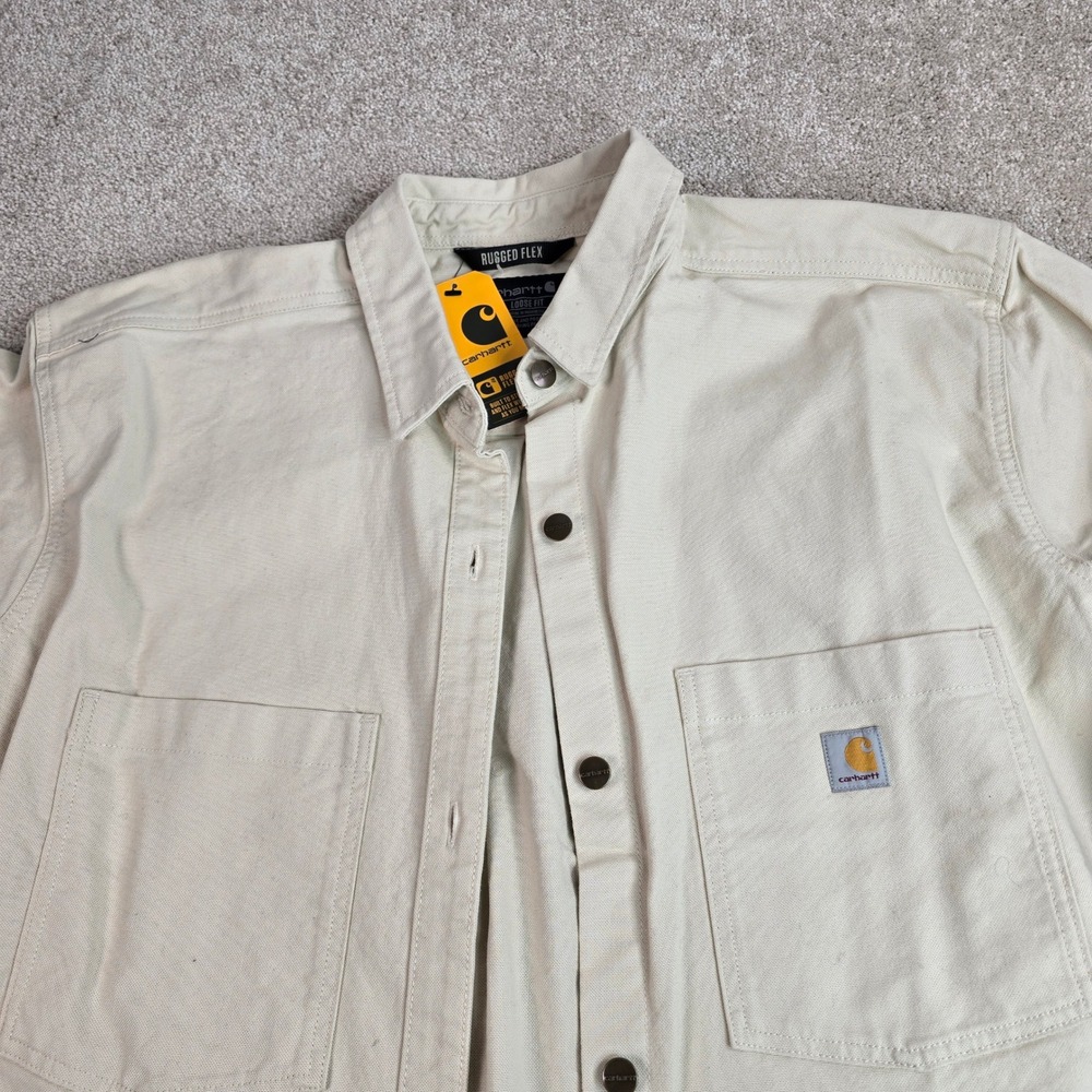Carhartt Women Rugged Flex Heavyweight Duck Overshirt XL Loose Fit TW6621-W Tan
